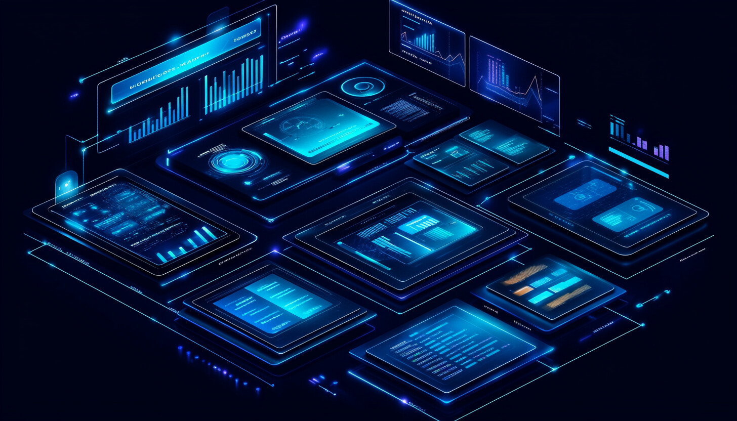 A futuristic, sleek depiction of AI technology interacting with digital data streams, symbolizing innovation and automation in sales outreach.