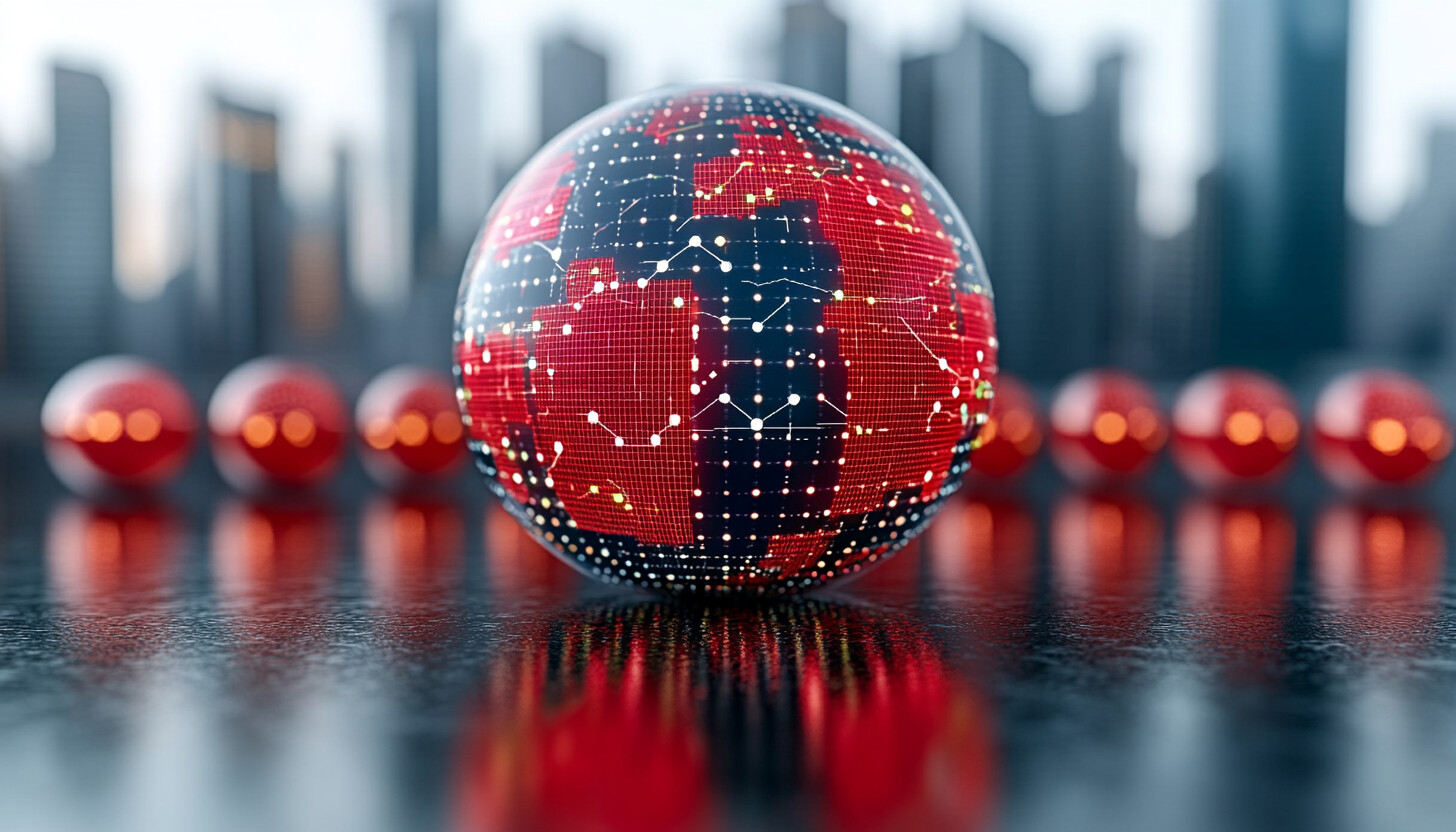 A visually striking cover image depicting a globe with interconnected financial graphs, highlighting the global market's reaction to China's economic data.