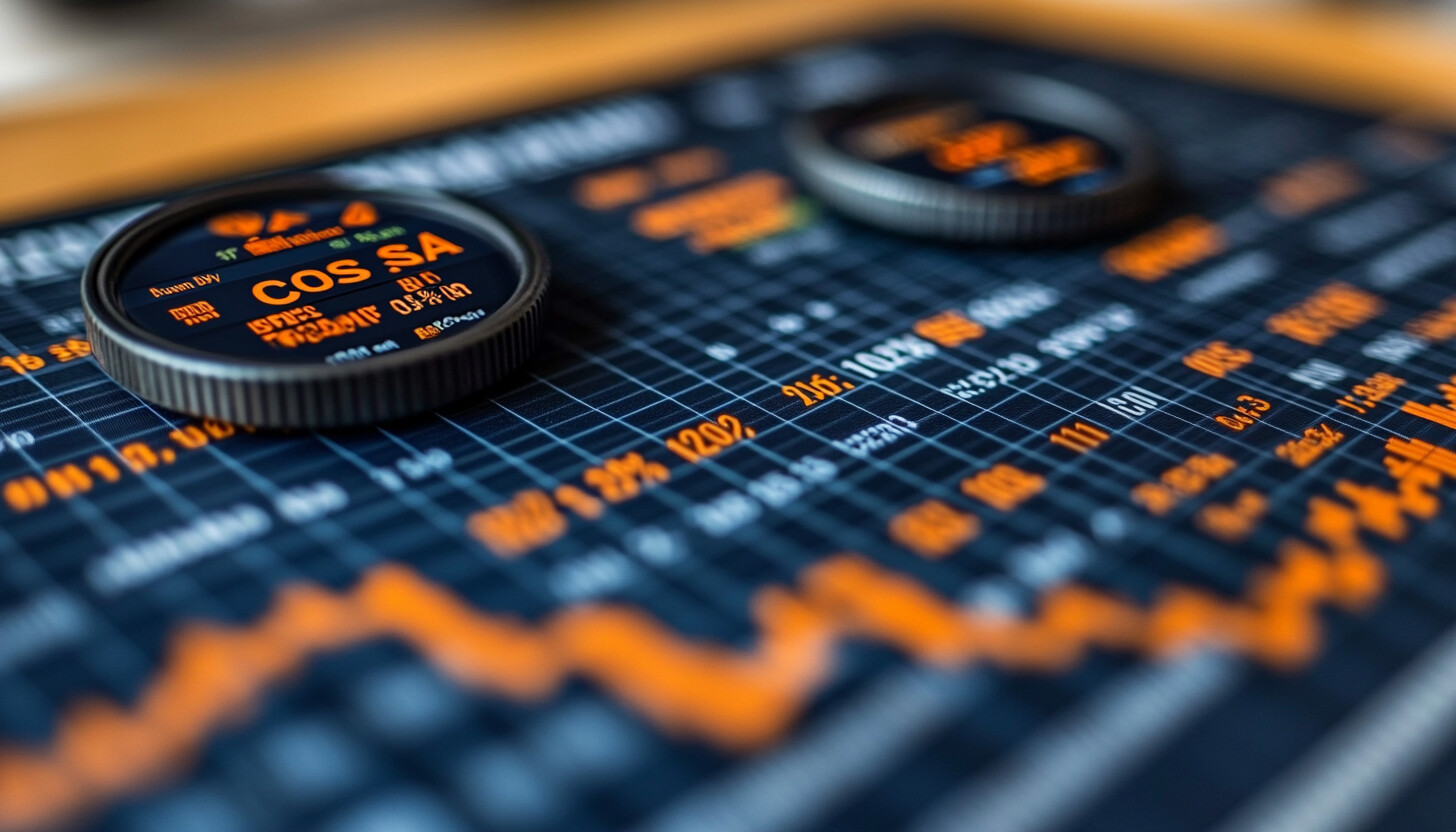 A dynamic image illustrating a financial graph with upward trends, representing Cosan SA's strategic