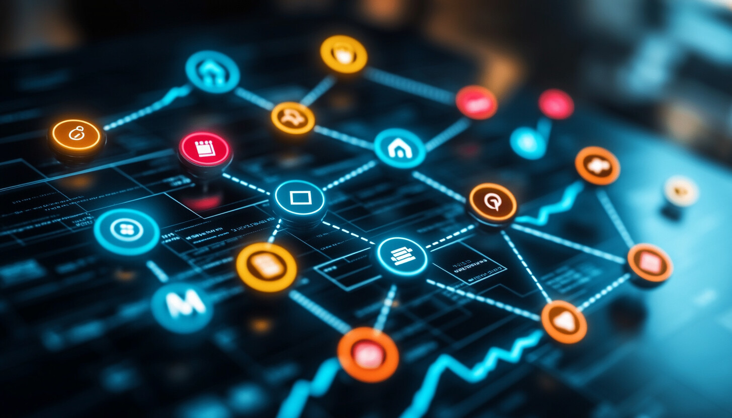 A modern and sleek collage of tech company logos, symbolizing innovation and growth, set against a backdrop of ascending stock market graphs.