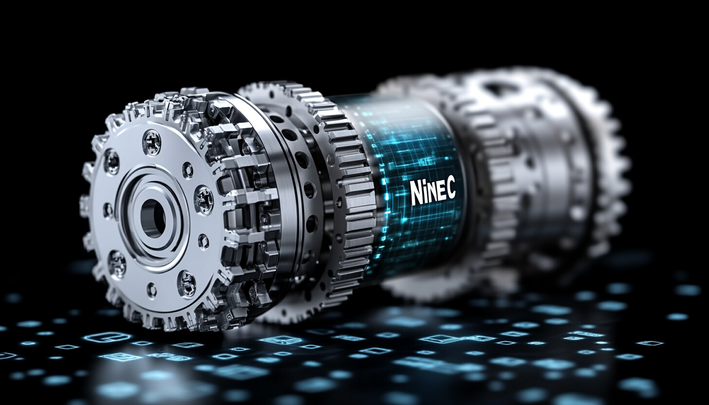 A sleek and modern depiction of Makino Milling and Nidec logos blending together, symbolizing the potential acquisition.