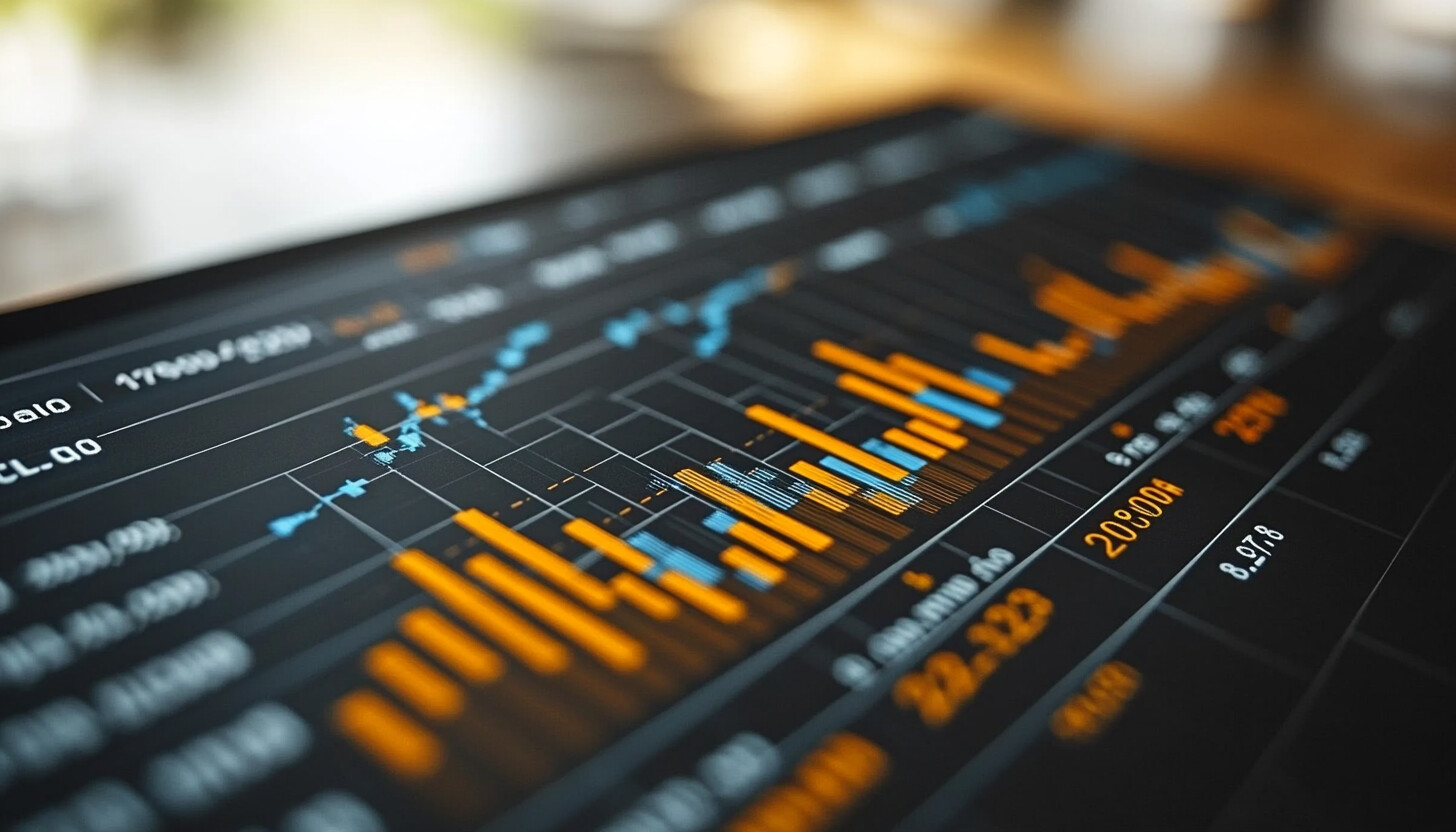 A dynamic graph illustrating market fluctuations with a backdrop of financial symbols, highlighting the volatile nature of year-end trading.