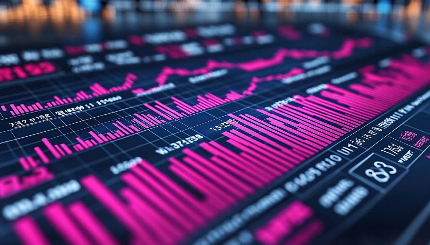 A dynamic graph illustrating market fluctuations with a backdrop of financial symbols, highlighting the volatile nature of year-end trading.